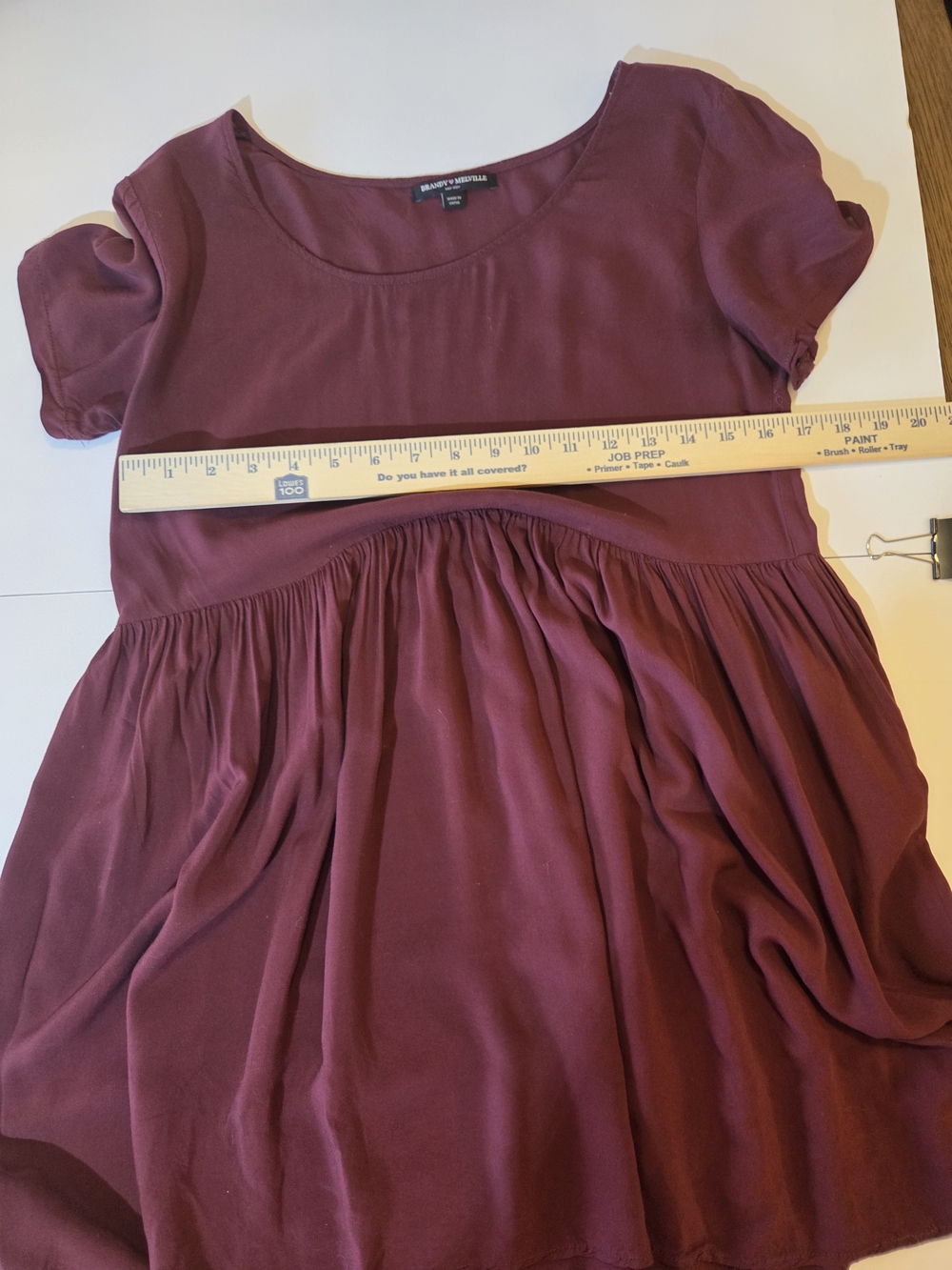 Brandy Melville Burgundy Short-Sleeve Babydoll Tunic - Picture 3 of 8